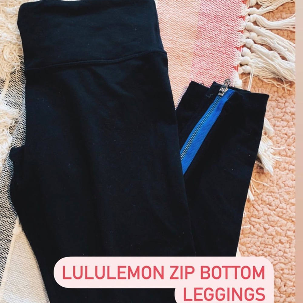 lululemon wunder under zip bottom leggings